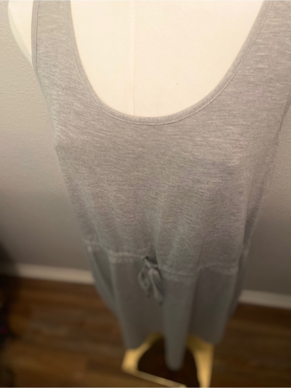 Casual Sleeveless Drawstring Waist Dress - Light Gray activewear - Picture 5 of 10